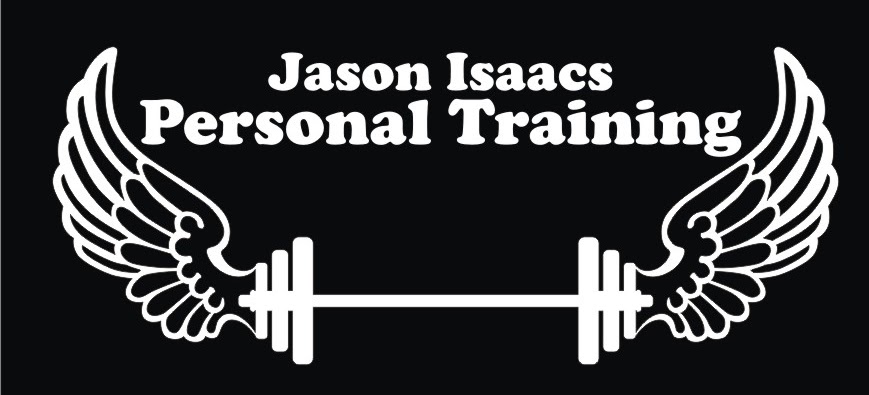 Jason Isaacs Personal Training — a barbell with angel wings